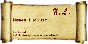 Nemes Luciusz névjegykártya